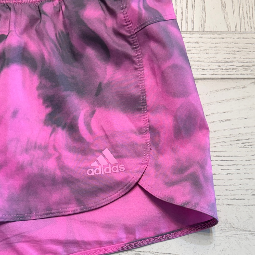 Adidas Women's Pink and Gray Athletic Shorts - Picture 2 of 2